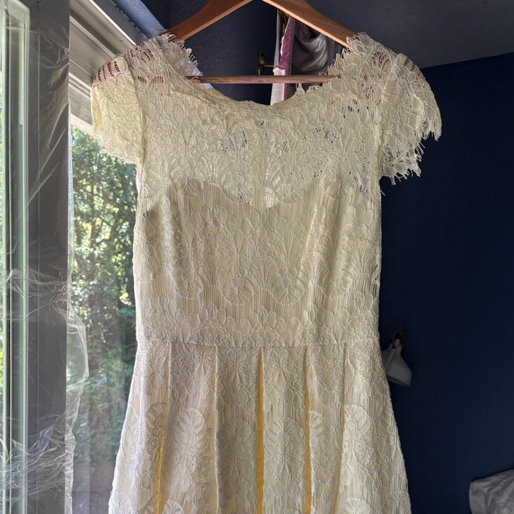 Wedding Dress / Bridesmaid / Bridal Shower -- ivory Aqua brand dress size 8